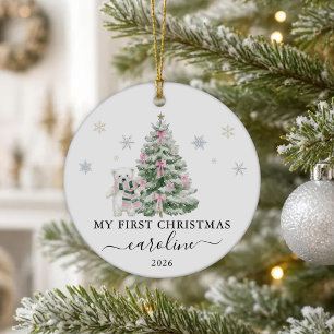 Bär Mein erstes Weihnachten Keramik-Ornament Keramik Ornament