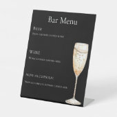 Bar menu Black Glas Schaumwein Sockelschild (Vorderseite)