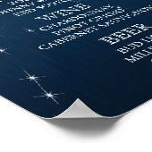 Bar Menu - Charming Star Struck Wedding Poster (Ecke)
