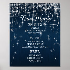 Bar Menu - Charming Star Struck Wedding Poster