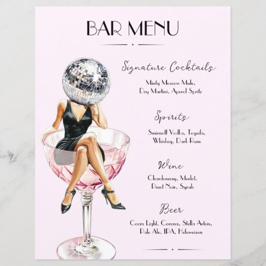 Bar Menu Disco (Vorderseite)