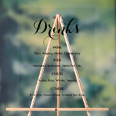 Bar Menu Drinks Hochzeitsfeier Elegant Acrylschild (Neutral)