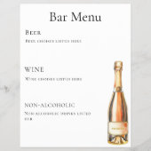 Bar menu Flasche Wein Prosecco Flyer (Vorne)