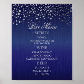 Bar Menu für eine Hochzeit Poster (Vorne)