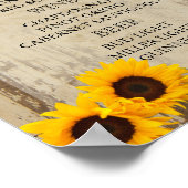 Bar Menu für eine Hochzeit - Sonnenblume Poster (Ecke)