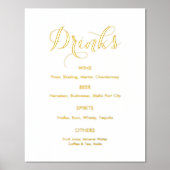 Bar Menu für Hochzeitsgetränke Foliendrucke (Vorderseite)