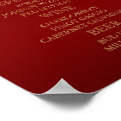 Bar Menu - Gold Confetti Maroon Poster (Ecke)