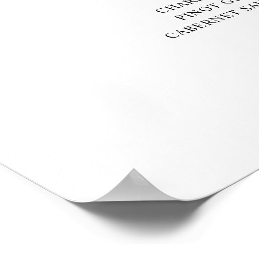 BAR MENU Großes Zeichen | Winterkranz Poster (Ecke)