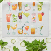 Bar Menu - Happy Hour Bar Tenders Geschirrtuch (Gefaltet)