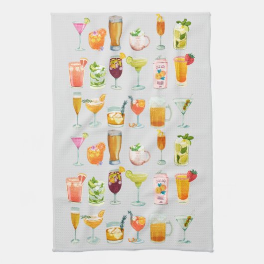 Bar Menu - Happy Hour Bar Tenders Geschirrtuch (Vertikal)
