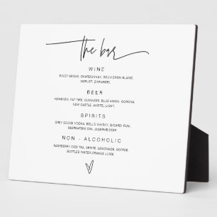 Bar-Menü Hochzeitsgetränk Schild Empfangsdekoratio Fotoplatte