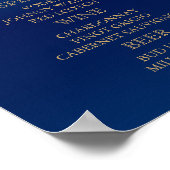 Bar Menu - Korallen und Navy Blue mit Gold Hearts Poster (Ecke)