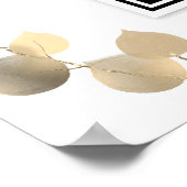 Bar menu QR code eucalyptus golden Poster (Ecke)