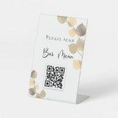 Bar menu QR code eucalyptus golden Sockelschild (Vorderseite)