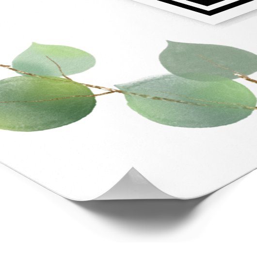 Bar menu QR Code Eukalyptus grün Poster (Ecke)