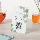 Bar menu QR Code Eukalyptus grün Sockelschild (In SItu)
