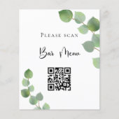 Bar menu QR Code Eukalyptus Grüne Hochzeit (Vorderseite)