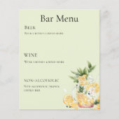 Bar-Menü Salbei-grüner Limonade Flyer (Vorne)