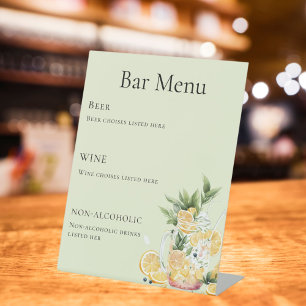 Bar-Menü Salbei-grüner Limonade Sockelschild