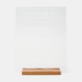 Bar menu sign wedding acrylschild (Vorderseite)