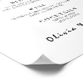 Bar Menu Wedding Calligraphy Elegante Drink Sign Poster (Ecke)