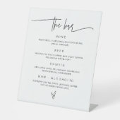 Bar Menu Wedding Drink Empfang Decor G400 Sockelschild (Vorderseite)