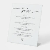 Bar Menu Wedding Drink Empfang Dekoration Sockelschild (Vorderseite)