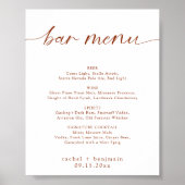 Bar Menu Wedding Terracotta Roust Fall Minimal Poster (Vorne)