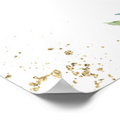 BAR MENU-Zeichen | botanische Hochzeitsfeier im Gr Poster (Ecke)