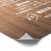 BAR MENU-Zeichen für Hochzeit und Party Empfang Poster (Ecke)