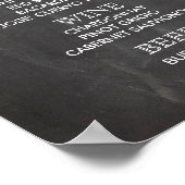 BAR MENU-Zeichen für Hochzeit und Party Empfang Poster (Ecke)