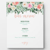 Bar Menu-Zeichen - Sukkulente Hochzeit Fotoplatte (Vorderseite)