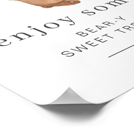 Bär mit 3 blauen Balloons - Sweet Leckereien Unter Poster (Ecke)