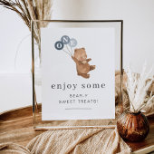 Bär mit 3 blauen Balloons - Sweet Leckereien Unter Poster