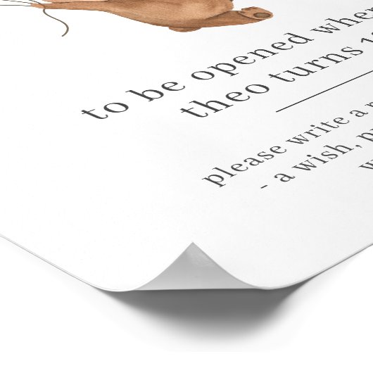 Bär mit 3 blauen Balloons Time Kapsel Poster (Ecke)