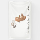 Bär mit 3 braunen Balloons Banner (Vertikal)