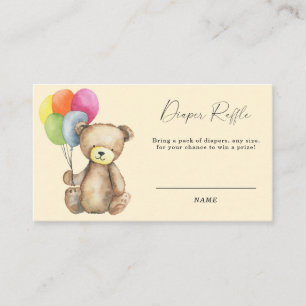 Bär mit Ballons - Gender-neutrale Windelraffinerie Begleitkarte