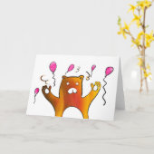 Bär mit Ballons Karte (Gelbe Blume)