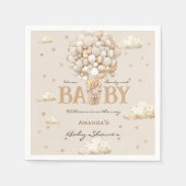 Bär mit Balloons Boho Neutral Baby Dusche Serviette (Vorderseite)