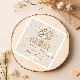 Bär mit Balloons Boho Neutral Baby Dusche Serviette