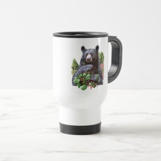 Bär mit Berry Branches Malgeschenk Reisebecher (VorderseiteRechts)