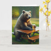 Bär mit Bier Karte (Gelbe Blume)