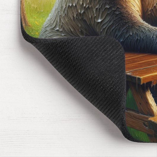 Bär mit Bier Mousepad (Ecke)