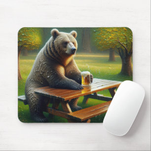 Bär mit Bier Mousepad