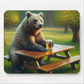 Bär mit Bier Mousepad (Vorne)