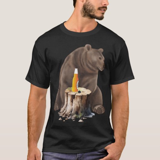 Bär mit Bier T-Shirt (Vorderseite)