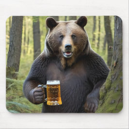 Bär mit Bier-Tasse Mousepad