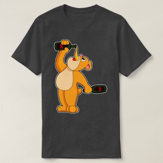 Bär mit Bierflasche T-Shirt (Design vorne)
