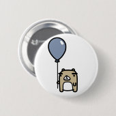 Bär mit blauem Ballon Button (Vorne & Hinten)
