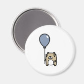 Bär mit blauem Ballon Magnet (Vorderseite/Rückseite)